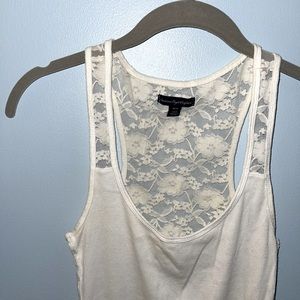 American Eagle White Lace Tank Top